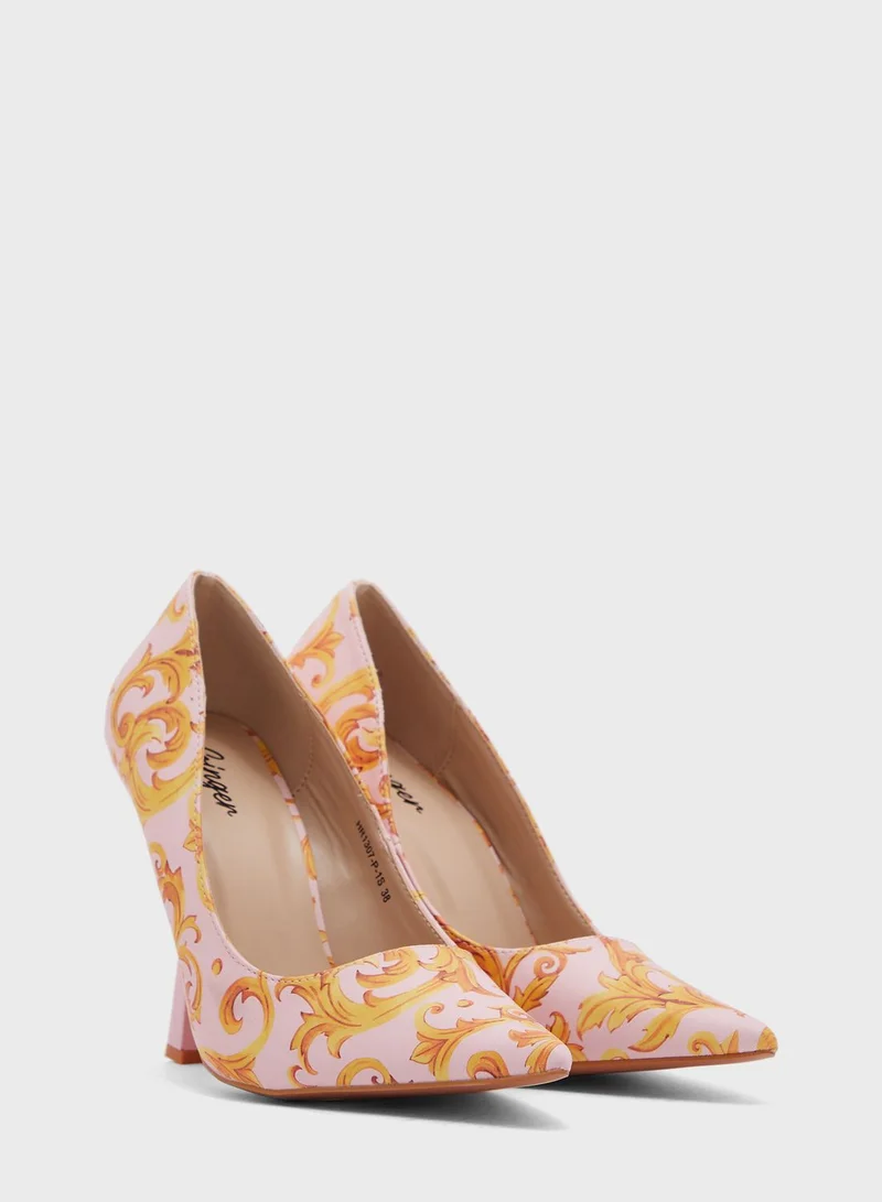 Ginger Printed Pointed Pumps