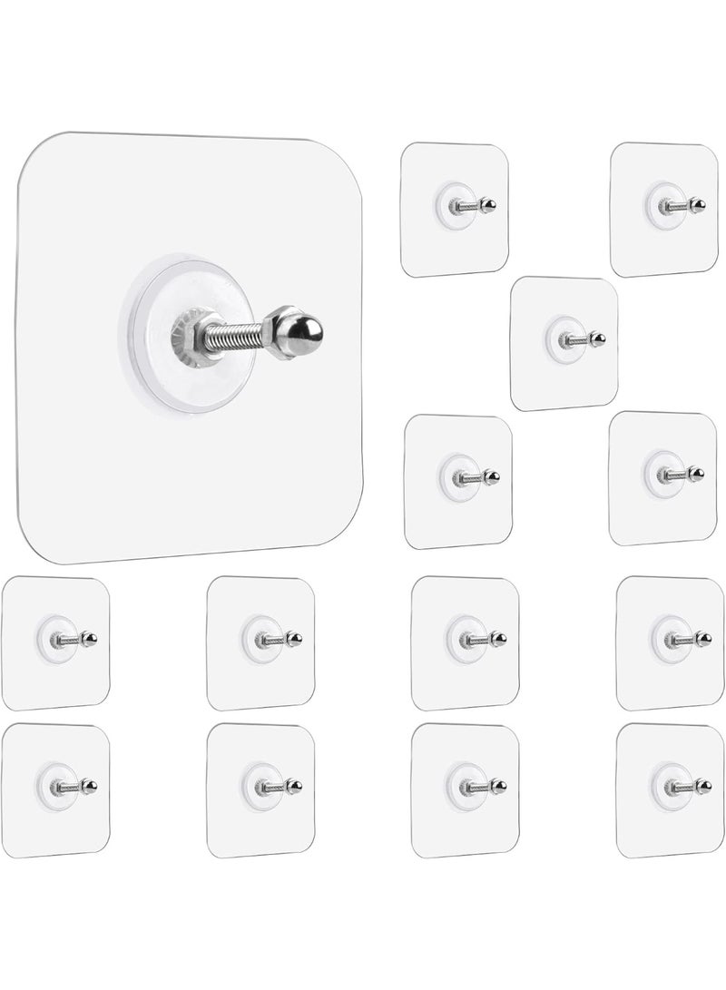 Wall Hangers Without Nails, 14 Packs Heavy Duty Adhesive Hooks, Wall Hooks for Hanging, Screw Free Sticker, Seamless Screws for Wall Mount, 2 in 1 Reusable - Image 1
