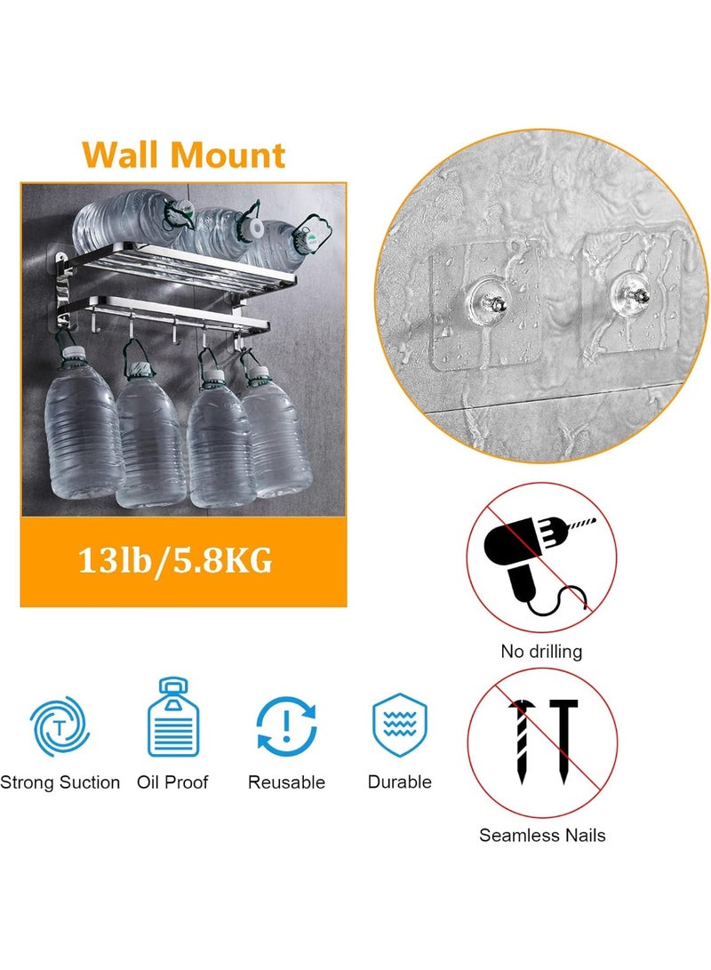 Wall Hangers Without Nails, 14 Packs Heavy Duty Adhesive Hooks, Wall Hooks for Hanging, Screw Free Sticker, Seamless Screws for Wall Mount, 2 in 1 Reusable - Image 4