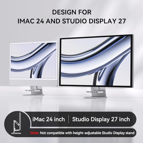 Minisopuru iMac Accessories for i Mac M1/M3/M4, USB C Hub for iMac2021/2023/2024 with USB A/C 10Gbps, SD/TF, iMac Adapter Compatible with iMac24 inch and Studio Display 27 Inches, Silver. - Image 5