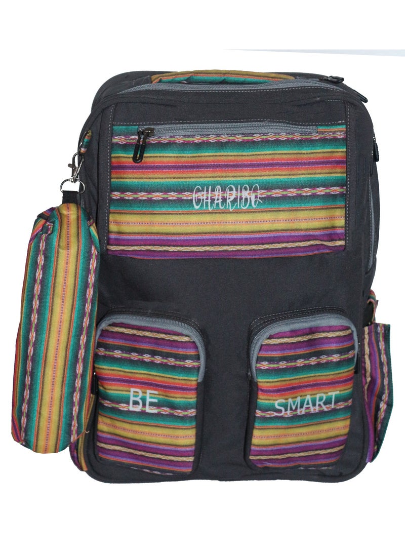 Gharibo Bags School backpack model 2 striped  - Image 1