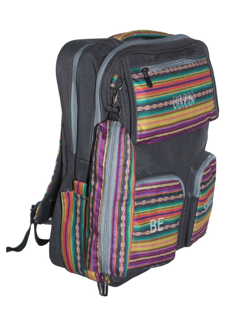 Gharibo Bags School backpack model 2 striped  - Image 2