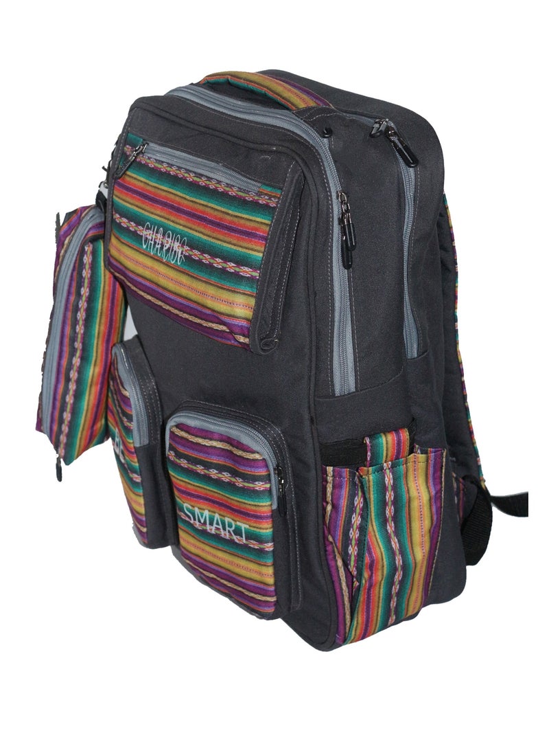 Gharibo Bags School backpack model 2 striped  - Image 4