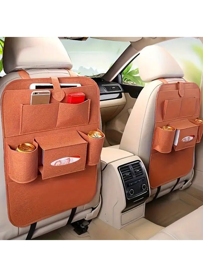 Black Hanging Felt Organizer Durable Linen Car Storage Headrest Type Unscented - Image 2