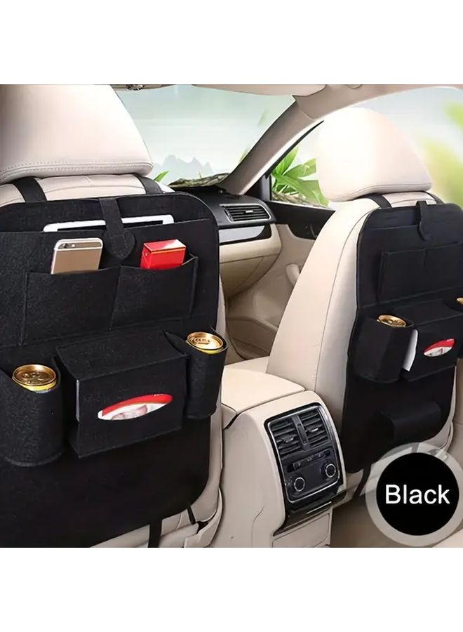 Black Hanging Felt Organizer Durable Linen Car Storage Headrest Type Unscented - Image 4