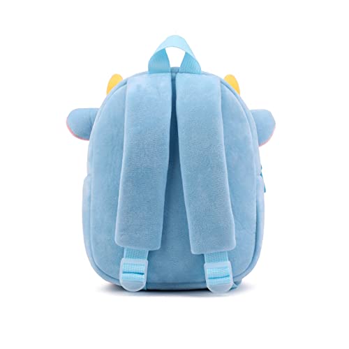 BEFUNIRISE Toddler Backpack for Boys and Girls, Cute Soft Plush Animal Cartoon Mini Backpack Little For Kids 2-6 Years (Cows) - Image 3