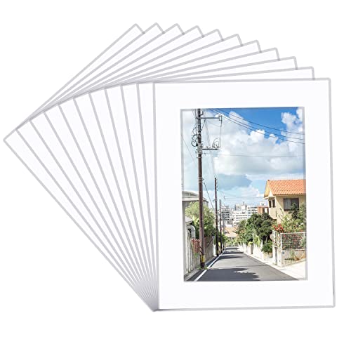 15 Pack 5x7 White Picture Mats Frame Mattes for 4x6 Pictures Display Photo Frame Mat Core Bevel Cut Mat Board Show Kit for Photos Prints Artworks