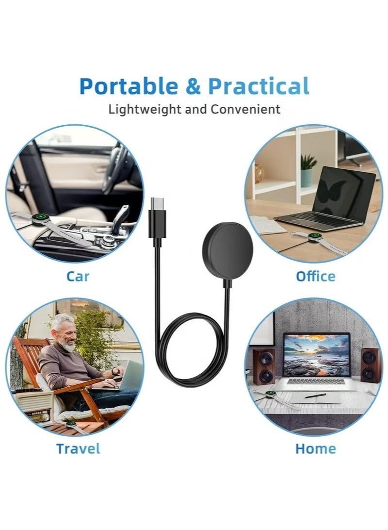 100cm Magnetic Charger for Samsung Galaxy Watch 8/Watch 8 Classic/Ultra,Watch 7/Watch 7 Classic,Watch 6/Watch 6 Classic,Watch 5/Watch 5 Pro,Watch 4/Watch 4 Classic,Watch 3/Active 1/Active 2,Type C Charging Cable Stand Dock Accessories - Image 5
