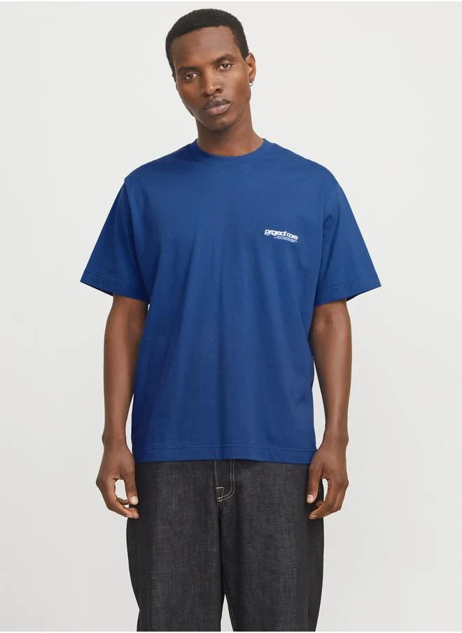 جاك اند جونز Jack & Jones Jcounion Back Print Short Sleeve Crew Neck T-Shirt