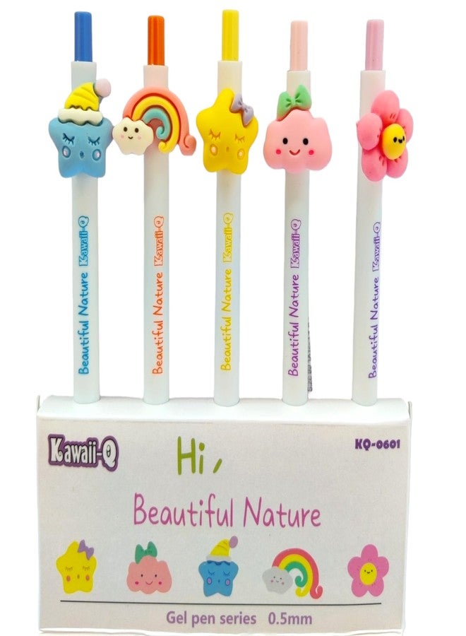SAMVARDHAN Gel Pens For Writing-5 Pcs Cartoon Design Lightweight Gel Pen With Comfortable Grip For Extra Smooth Writing,Kawaii Pens,Stationery - Image 1