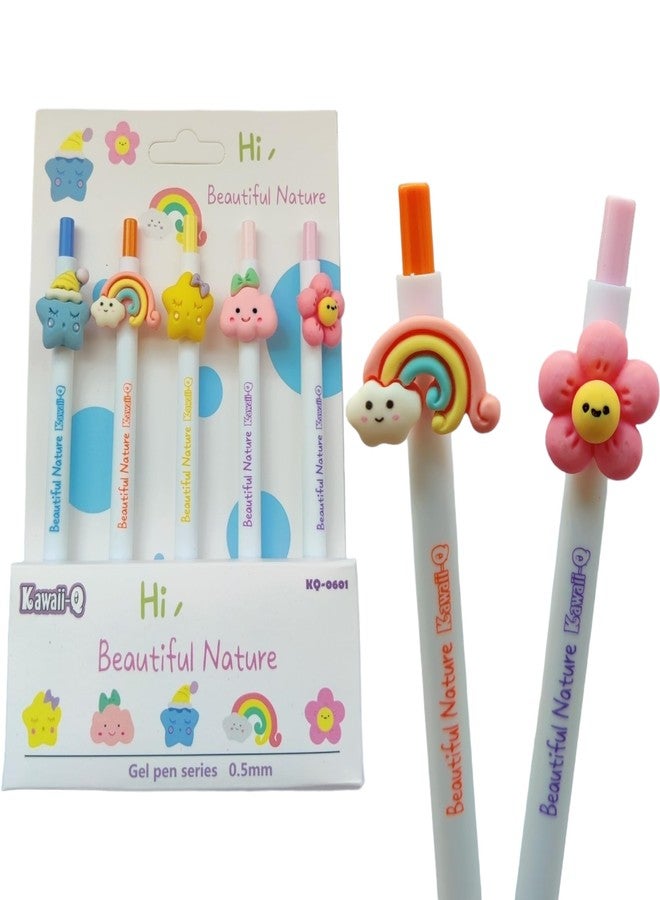 SAMVARDHAN Gel Pens For Writing-5 Pcs Cartoon Design Lightweight Gel Pen With Comfortable Grip For Extra Smooth Writing,Kawaii Pens,Stationery - Image 3