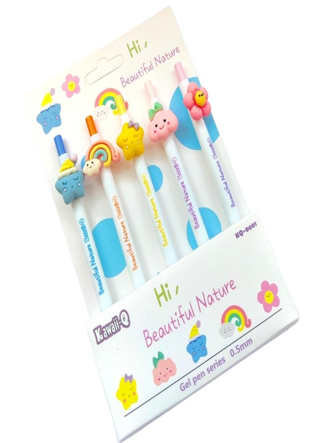 SAMVARDHAN Gel Pens For Writing-5 Pcs Cartoon Design Lightweight Gel Pen With Comfortable Grip For Extra Smooth Writing,Kawaii Pens,Stationery - Image 4