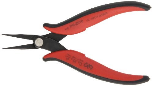 Hakko CHP PN-2016 Long-Nose Pliers, Pointed Nose, Rounded Outside Edges, Smooth Jaws, 32mm Jaw Length, 1.2mm Nose Width, 3mm Thick Steel, Red, Black - Image 4