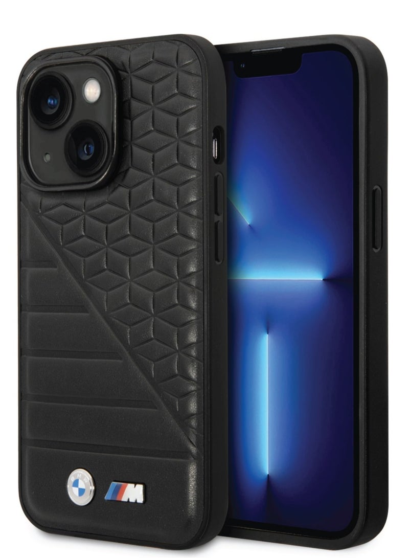 بي إم دبليو حافظة M Collection من جلد البولي يوريثان مختومة بشعار BI/نمط مطبوع لهاتف ايفون 14 بلس - Image 3