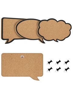 Navaris Cork Bulletin Board Set - 3X Pieces Cork Boards In Cute Decorative Speech And Thought Bubble Shapes With Push Pins For Kitchen, Home, Office  - Image 5