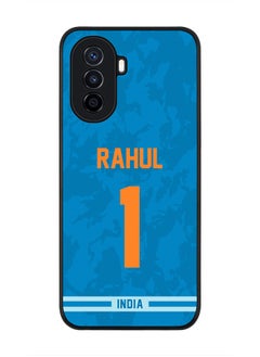 Rugged Black Edge Case for Huawei Nova Y70 , Slim fit Soft Case Flexible Rubber Edges Thin Cover - Player Name - KL Rahul, Jersey Number- 1