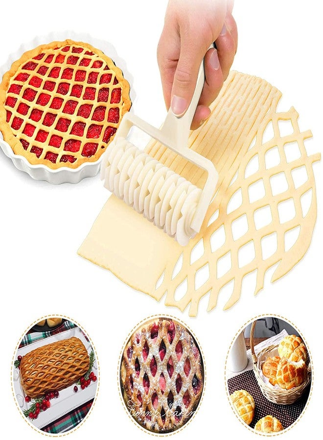 Aonagi Lattice Roller Cutter, Pie Pizza Cookie Dough Roller Lattice Household Baking Pastry Tools(Plastic lattice cutter) - Image 1