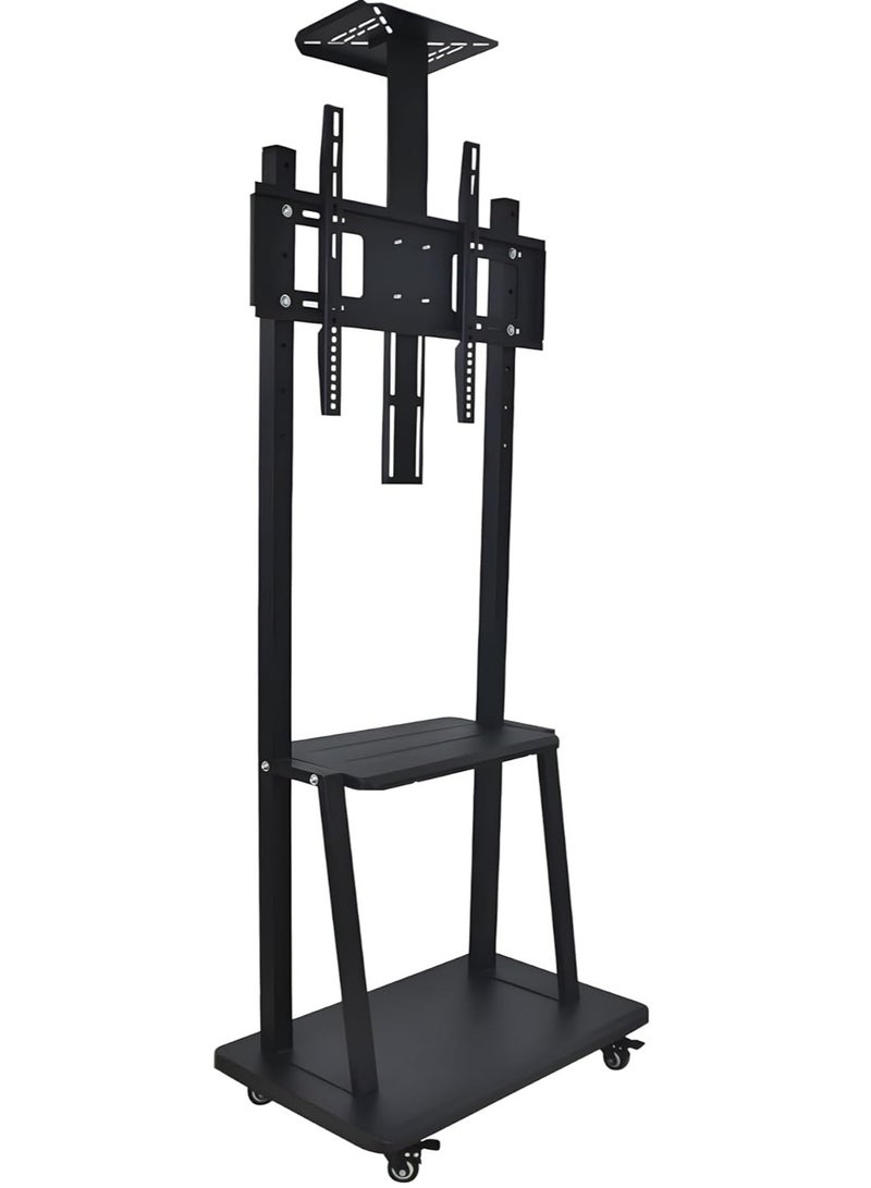 Premium Heavy Duty Full Motion TV Trolley Stand – Adjustable Floor Mount with Brackets for 32 to 75 LED, LCD u0026 Plasma TVs, 3 Shelves, VESA 100x100 to 600x400mm - Image 1