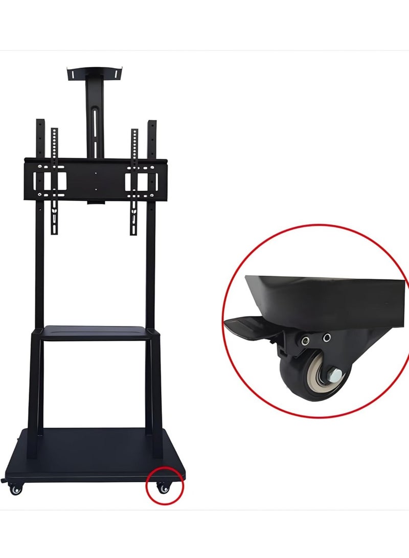 Premium Heavy Duty Full Motion TV Trolley Stand – Adjustable Floor Mount with Brackets for 32 to 75 LED, LCD u0026 Plasma TVs, 3 Shelves, VESA 100x100 to 600x400mm - Image 4
