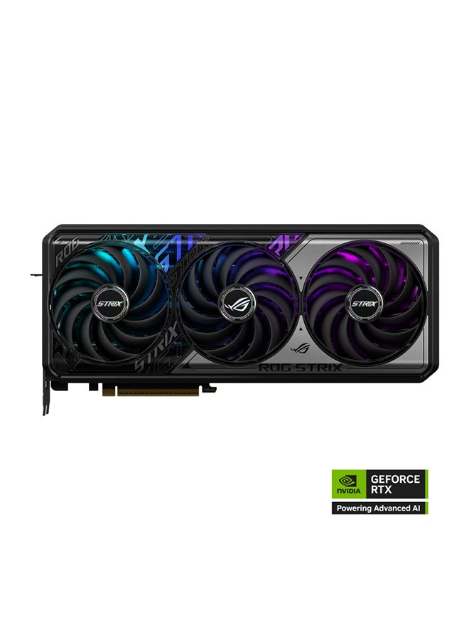 أسوس ROG Strix GeForce RTX™ 5070 12GB GDDR7 OC Edition, NVIDIA Blackwell Architecture, DLSS 4, PCIe 5.0, 6144 CUDA Cores, 28Gbps Memory Speed, 7680x4320 Max Resolution, 2x HDMI 2.1b, 3x DisplayPort 2.1b, 0dB Technology, Aura Sync ARGB, 750W PSU Recommended, 16-Pin Power Connector, MaxContact Design, Phase-Change GPU Thermal Pad, Protective PCB Coating Black - Image 3