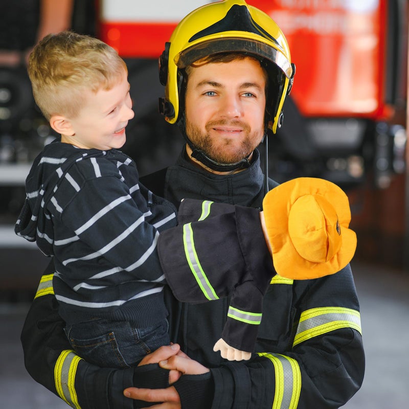 ZJoey Role Play Hand Puppets Hand Plush Chef Doctor Fireman Pirate Detective Athlete Nurse Worker Hand Puppet Toys Puppets for Kids Storytelling Imaginative Pretend Play Teaching Preschool(Fireman) - Image 5