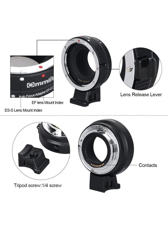 Commlite CM-EF-EOS M Electronic Auto-Focus Lens Mount Adapter-Canon EF/EF-S D/SLR Lens to Canon EOS M (EF-M Mount) Mirrorless Camera Body Adapter for Canon EOS M1 M2 M3 M5 M6 M10 M50 M100 - Image 3