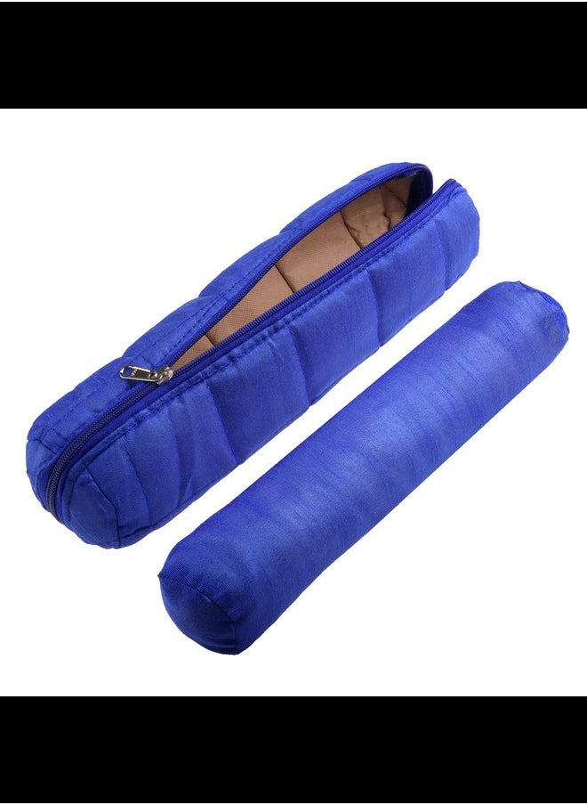 Kuber Industries Kuber Industries Single Rod Bangle Box | Polyester Watch Organizer for Small Jewellery | Travelling Bracelets Organizer with Zipper | Blue  - Image 2