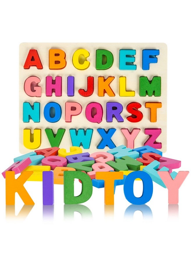 Attmu Alphabet Puzzle Wooden Puzzles for Toddlers 3 4 5 Year Old, ABC Puzzle Shape Alphabet Learning Puzzles Toys with Puzzle Board & Letter Blocks, Preschool Educational for Girls Boys - Image 2