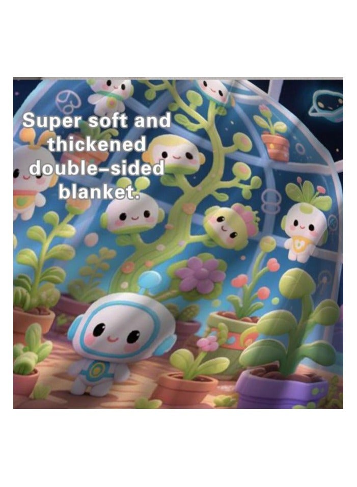 عام بطانية رقيقة من الفانيلا (دافئة ومريحة، ومناسبة للنوم، واستخدام الألعاب، وإزالة الغبار والرمل) 150 سم * 200 سم - 920 - Image 1