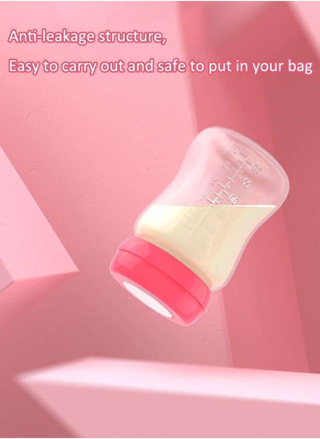 Aissiora 4PCS 180ml Breast milk storage bottles Breast milk storage containers Fresh milk storage bottle with lid Breast milk freshness refrigerated storage bottles  - Image 5