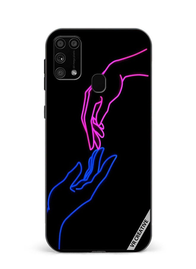 VR CREATIVE - Protective Case Cover For Samsung Galaxy M31/M31 Prime Hands In Neon Lights Design Multicolour - Image 1