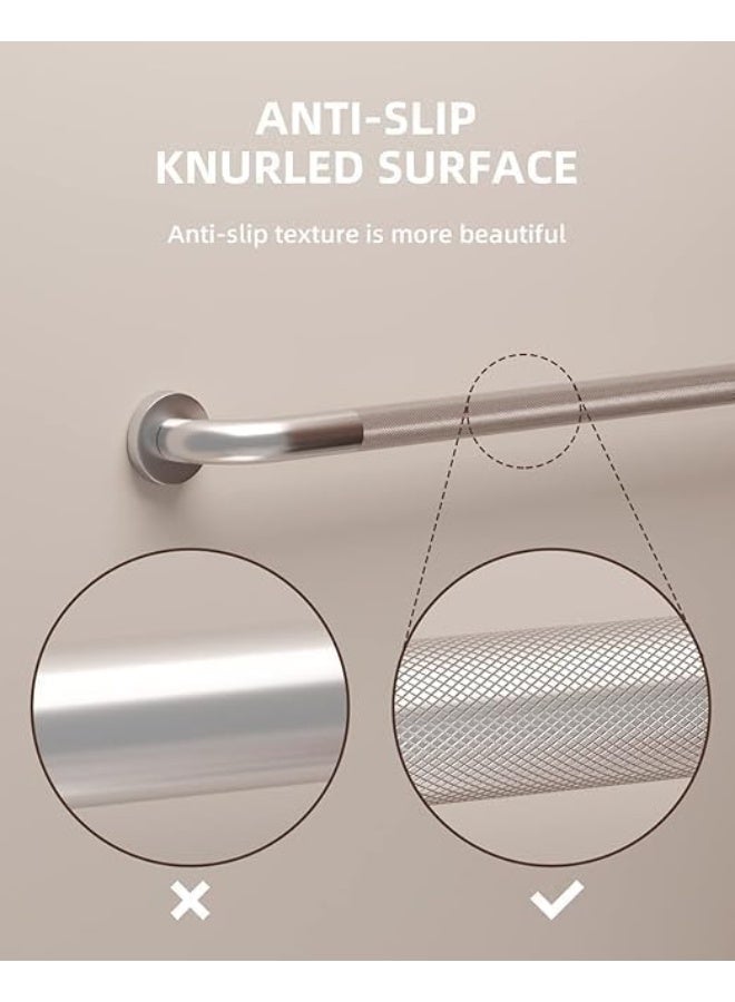 32 Inch Anti Slip Shower Grab Bar, Stainless Steel Bathroom Grab Bar, Satin Brushed Nickel Knurled Bathroom Balance Bar,Safety Hand Rail Support Handicap Elderly Senior Assist Bath Handle - Image 4