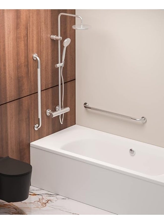 32 Inch Anti Slip Shower Grab Bar, Stainless Steel Bathroom Grab Bar, Satin Brushed Nickel Knurled Bathroom Balance Bar,Safety Hand Rail Support Handicap Elderly Senior Assist Bath Handle - Image 2