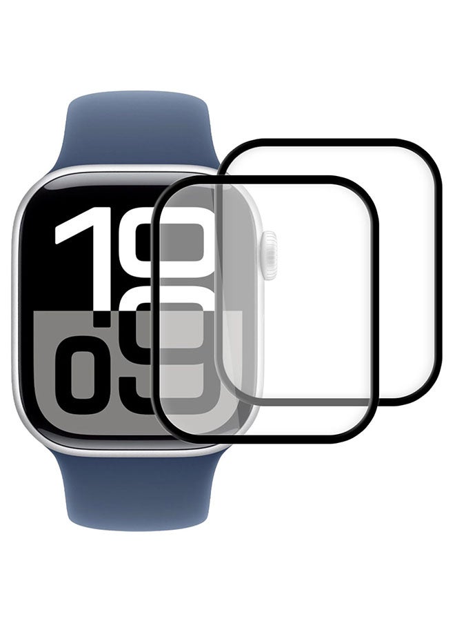 O Ozone (Pack of 2) Screen Protector for Apple Watch Series 10 46mm, Self-Healing HD Clear Flexible TPU Film,Easy Installation - Black - Image 1