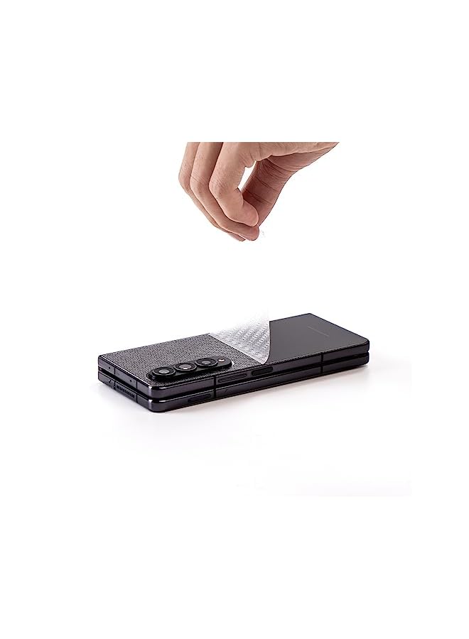 Ibywind Screen Protector For Samsung Galaxy Z Fold4 5G 6.2 Inches With 2 Pcs Tempered Glass 1Pc Camera Lens Protector 1Pc Backing Carbon Fiber Film Fingerprint Reader Easy To Install - Image 4