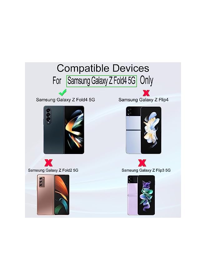 Ibywind Screen Protector For Samsung Galaxy Z Fold4 5G 6.2 Inches With 2 Pcs Tempered Glass 1Pc Camera Lens Protector 1Pc Backing Carbon Fiber Film Fingerprint Reader Easy To Install - Image 2