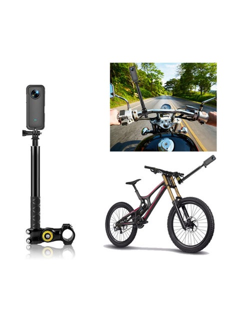 Motorcycle Bike Panoramic Monopod Bicycle Hidden Selfie Stick Compatible with GoPro Max Her 11 10 9 One DJI Insta360 Action Camera Accessory