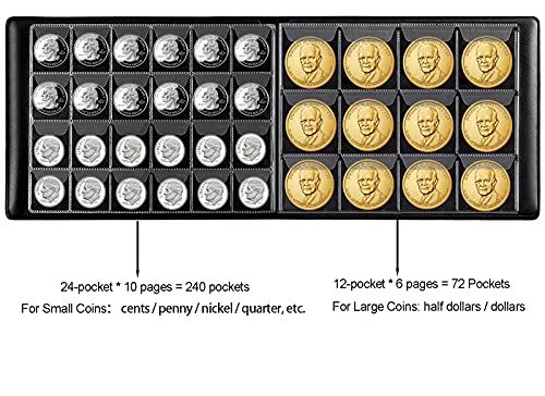 AITIME Coin Album, Coin Collection Holder, AITIME 312 Pockets Coin Collection Holder Album for Collectors, Coin Collection Book to Storage Penny to Dollar Coins - Image 3