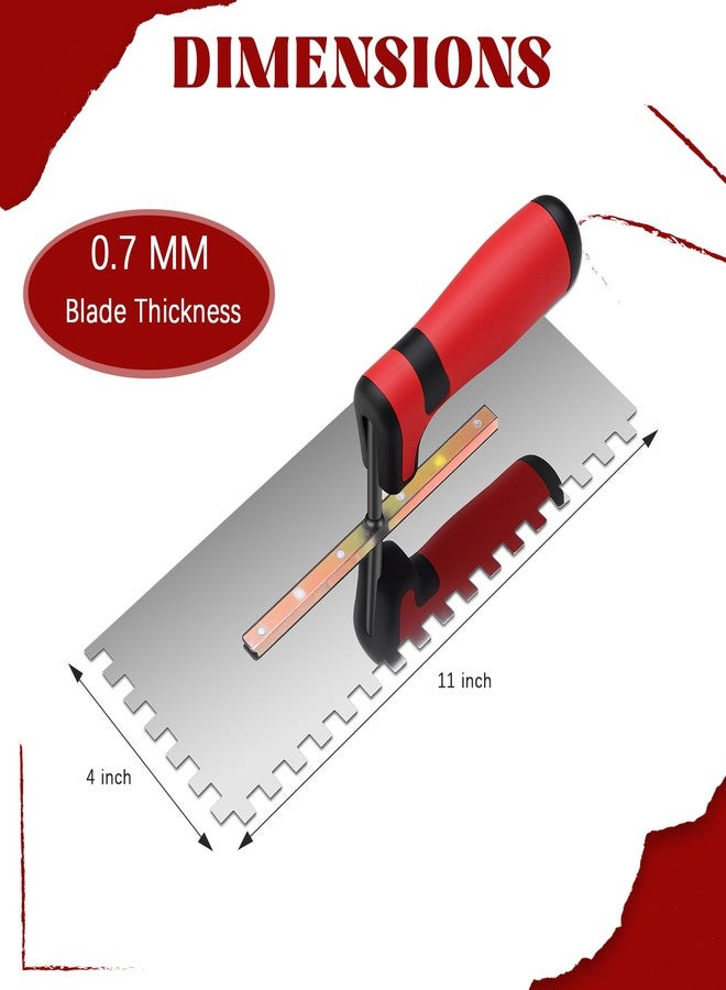 Leriton 5/16 Tile Tools Stainless Steel Square Notch Trowel Set Plus Rubber Grout Float Made of Premium Stainless Steel for Tile Cement, Concrete, Masonry Installation Work - Image 2