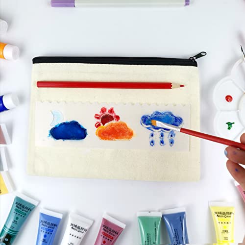 Koolmox Canvas Zipper Pouch Bulk, 20 Pack 9x7'' Large Canvas Makeup Bags Plain for Women to Personalize Decorate Tie Dye Vinyl Print into Cosmetic Bags Travel Toiletry Pouch Pen Coin Bag - Image 5