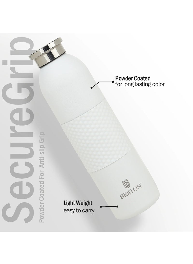 Briiton Spectra 620ml-21Oz Stainless steel Water Bottle White |18/8 Food Grade|Thermo Vacuum Insulated Flask|24hrs Hydro Hot and Cold|SS304 Aqua Sports| BPA Free | For Kids,School,Office,Gym,Travel,Women  - Image 3