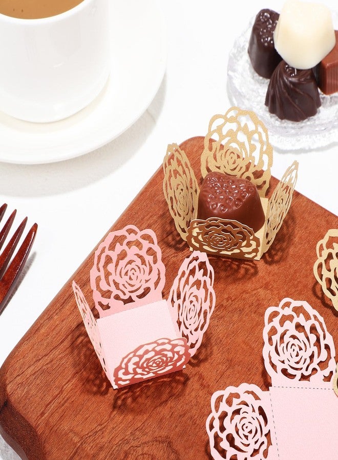 HEALEEP 100Pcs Truffle Wrappers Liners Cups, 1.37x1.37x1.3 inch Chocolate Wrappers Candy Cups, Mini Flared Packing Paper for Shower Birthday Wedding Party Favors - Image 2