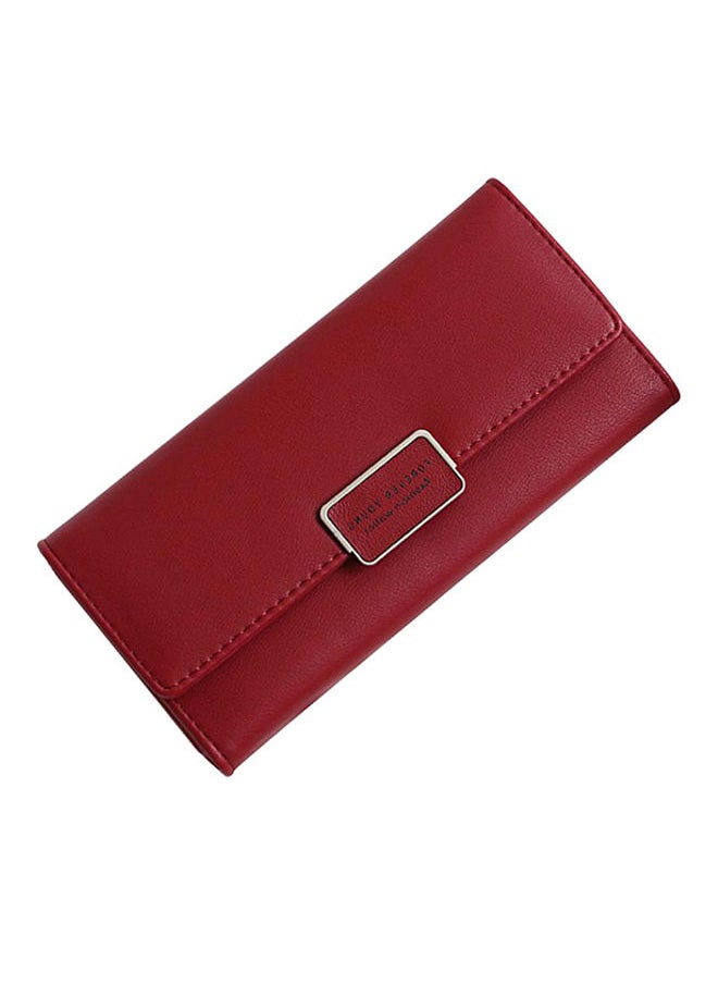 NIBEMINENT Tri-fold Long Wallet Wine Red 