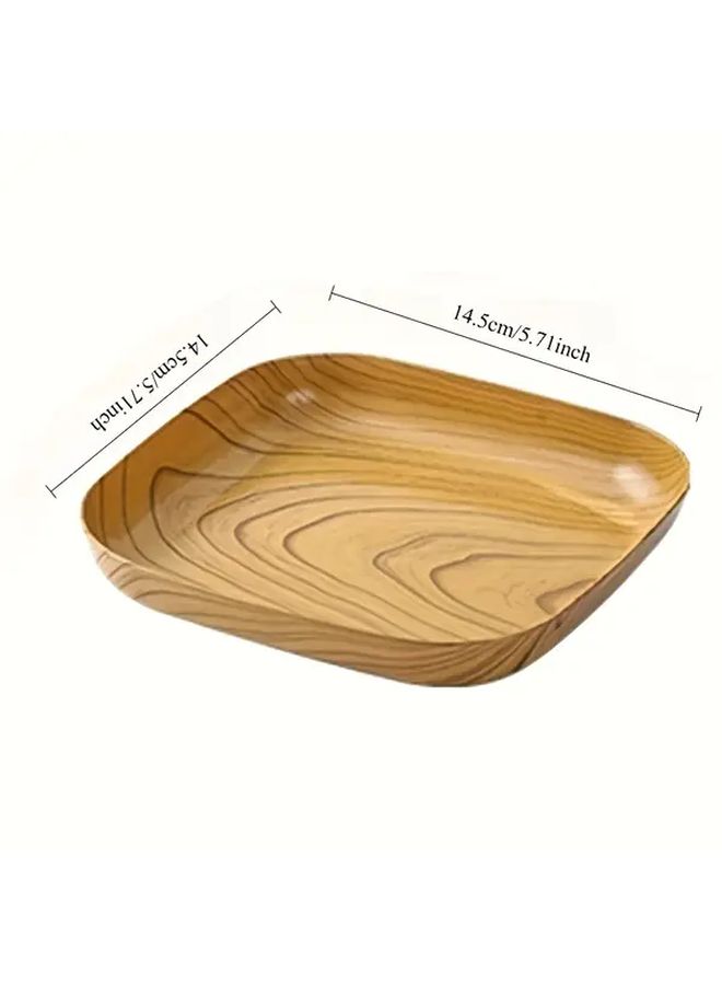 Set of 5 Wooden Look Serving Platters Party Tray Durable Plastic - Image 3