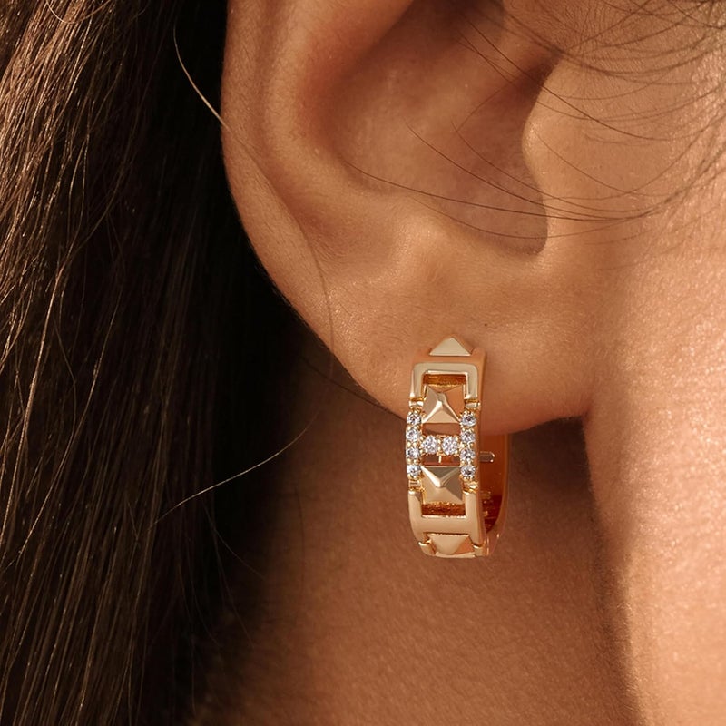 VACRONA Cubic Zirconia Huggie Earrings 14k Gold Plated Tiny Earrings Small Huggie Hoop Earrings Simple Lightweight Hoops Gift for Women - Image 3