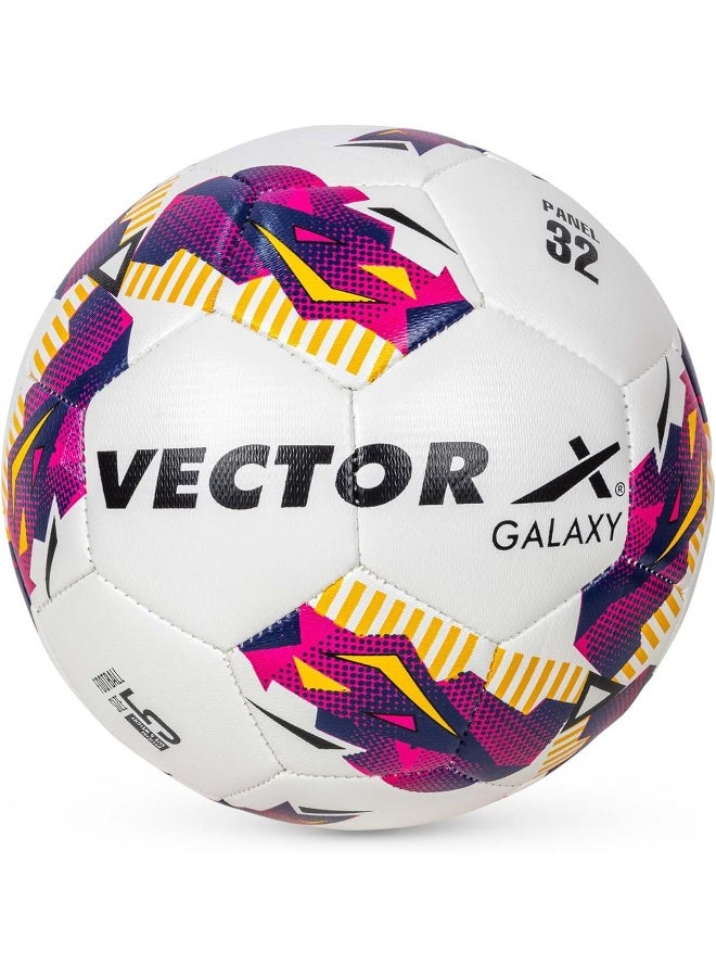 Vector X Galaxy TPU Machine Stitched Football – Professional Soccer Ball for Training & Match Play, Durable High-Performance Design, Size 5, Purple-Pink - Image 1