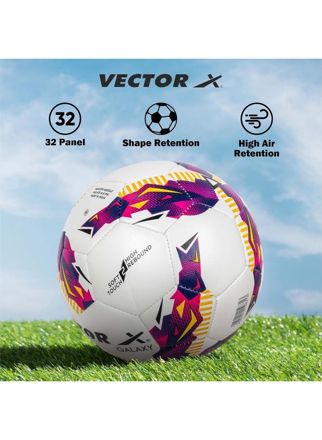 Vector X Galaxy TPU Machine Stitched Football – Professional Soccer Ball for Training & Match Play, Durable High-Performance Design, Size 5, Purple-Pink - Image 3