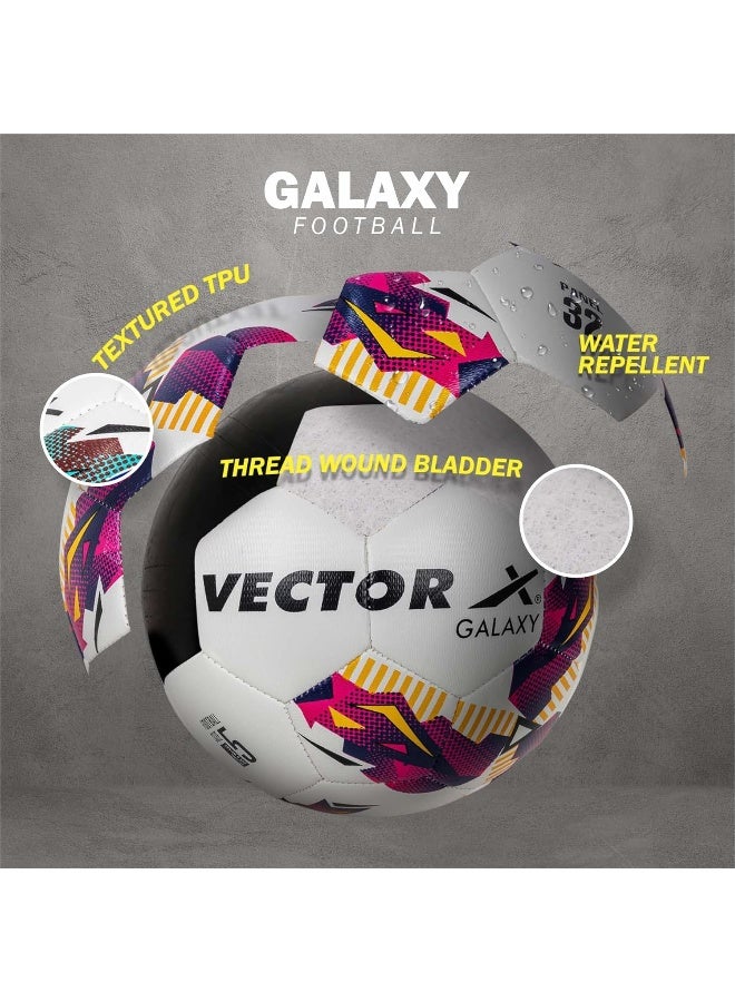 Vector X Galaxy TPU Machine Stitched Football – Professional Soccer Ball for Training & Match Play, Durable High-Performance Design, Size 5, Purple-Pink - Image 2