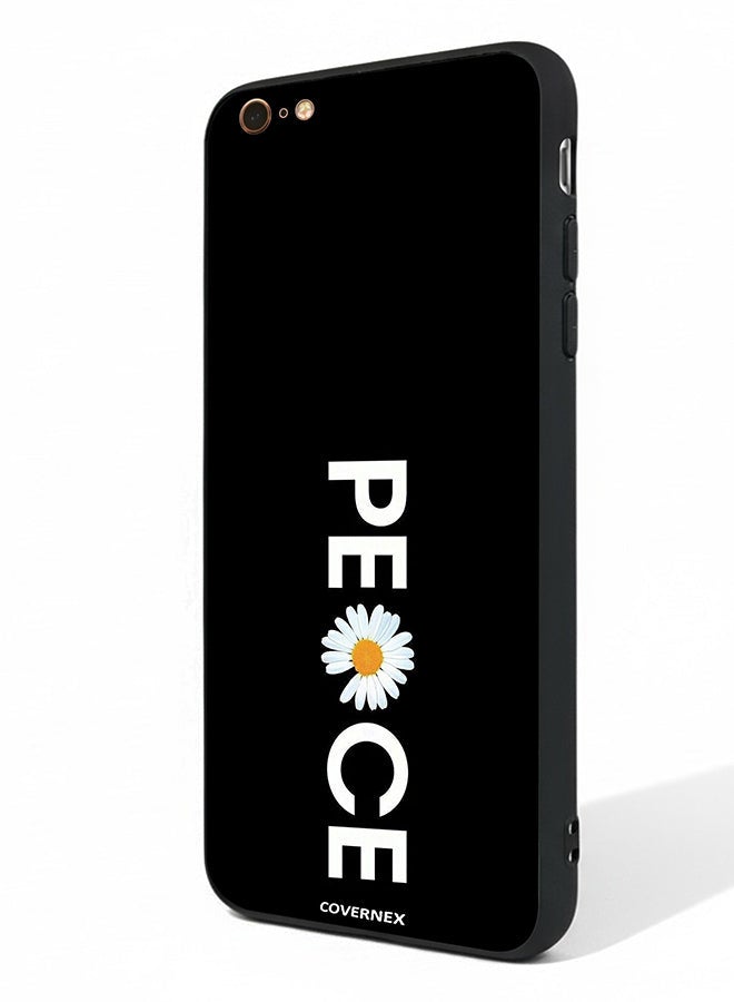 Covernex Apple iPhone 6 Plus Protective Case Cover Printed Featuring Minimalist PEACE with Daisy Graphic - Image 1