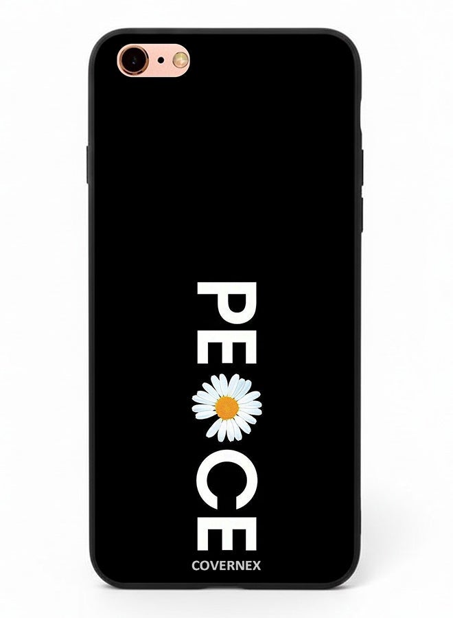 Covernex Apple iPhone 6 Plus Protective Case Cover Printed Featuring Minimalist PEACE with Daisy Graphic - Image 2